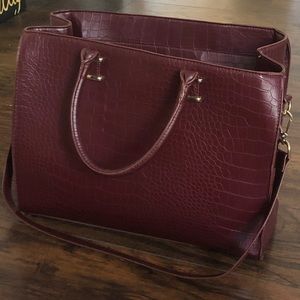 H&M Structured Burgundy Handbag